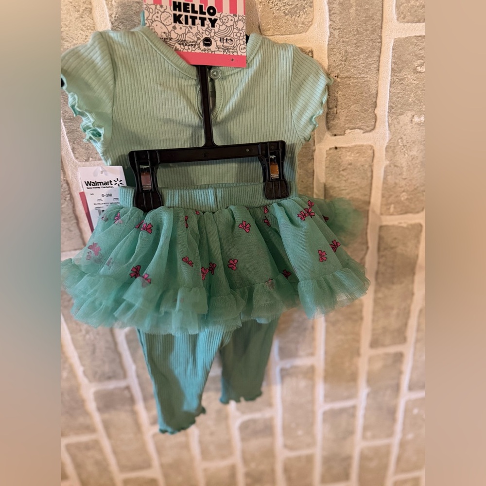 Hello Kitty Mint Onesie with Pink Accents - Picture 8 of 8